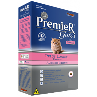 Premier Gatos Filhotes Pelos Longos Salmão - 0,5 kg